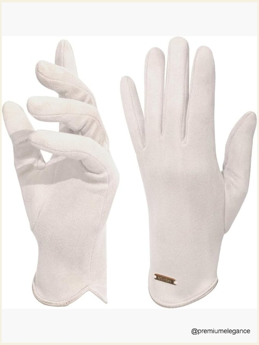 Touchscreen Suede Winter Gloves with Thermal Lining for Women